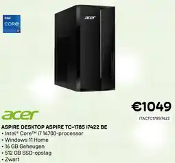 CompuDeals Acer Aspire desktop aspire TC-1785 17422 BE aanbieding