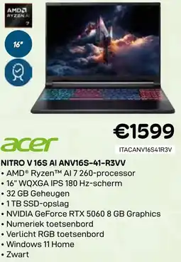 CompuDeals Acer Nitro V 16S AI ANV16S-41-R3VV aanbieding