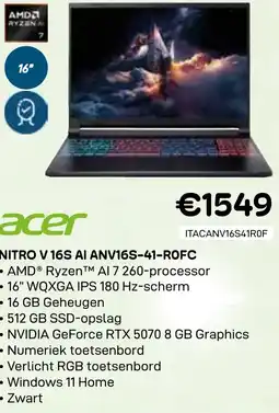CompuDeals Acer Nitro V 16S AI ANV16S-41-ROFC aanbieding