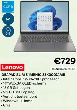 CompuDeals Lenovo Ideapad slim 3 14IRH10 83K0007AMB aanbieding