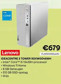 CompuDeals Lenovo Ideacentre 3 tower 90XW0046MH aanbieding