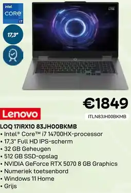CompuDeals Lenovo LOQ 17IRX10 83JHOOBKMB aanbieding