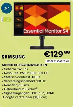 CompuDeals Samsung Monitor LS24D402GAUXEN aanbieding
