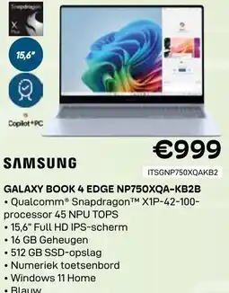 CompuDeals Samsung Galaxy book 4 edge NP750XQA-KB2B aanbieding