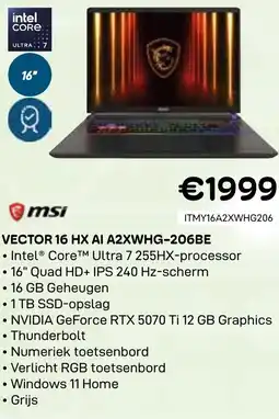 CompuDeals Msi Vector 16 HX AI A2XWHG-206BE aanbieding