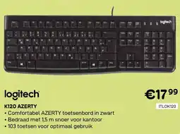 CompuDeals Logitech K120 AZERTY aanbieding