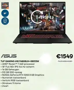 CompuDeals Asus Tuf gaming A18 FA808UH-S8013W aanbieding