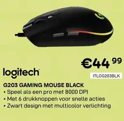 CompuDeals Logitech g203 gaming mouse black aanbieding