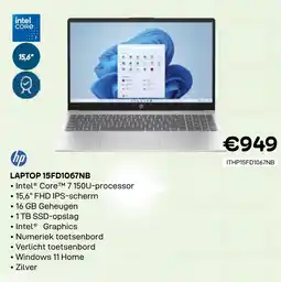 CompuDeals Hp laptop 15fd1067nb aanbieding