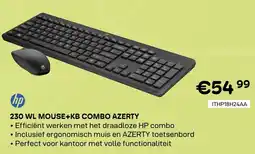 CompuDeals Hp 230 wl mouse+kb combo azerty aanbieding