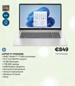 CompuDeals Hp laptop 17-cp3022nb aanbieding