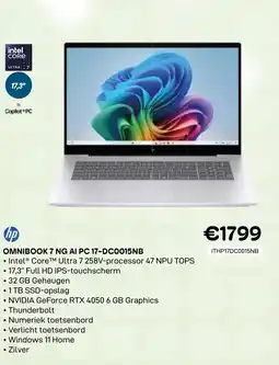 CompuDeals Hp omnibook 7 ng ai pc 17-dc0015nb aanbieding