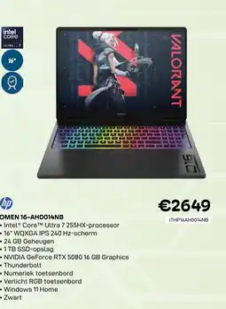 CompuDeals Hp omen 16-ah0014nb aanbieding