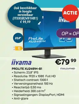 CompuDeals Iiyama PROLITE XU2491H-B1 aanbieding