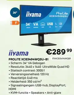 CompuDeals Iiyama prolite xcb3494wqsu-b1 aanbieding