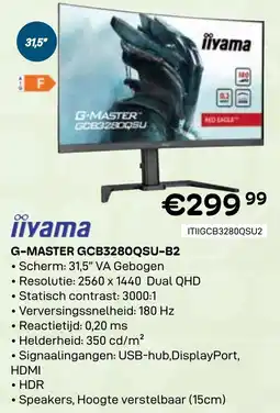 CompuDeals Iiyama g-master gcb3280qsu-b2 aanbieding