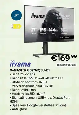 CompuDeals Iiyama g-master gb2741qsu-b1 aanbieding