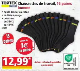 Norma Toptex Pro chaussettes de travail, 15 paires homme aanbieding