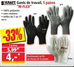 Norma Kraft werkzeuge gants de travail, 5 paires "m-flex" aanbieding
