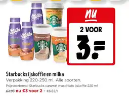 Jumbo Starbucks ijskoffie en milka aanbieding
