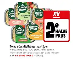 Jumbo Come a Casa Italiaanse maaltijden aanbieding