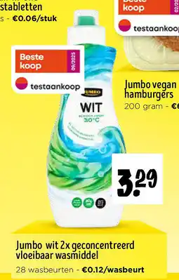 Jumbo Jumbo wit 2x geconcentreerd vloeibaar wasmiddel aanbieding