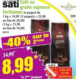 Norma Les cafés sati cafe en grains espresso fortissimo aanbieding