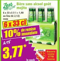 Norma Zest Bière sans alcool goût mojito aanbieding