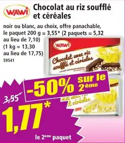 Norma Chocolat au riz soufflé et céréales aanbieding