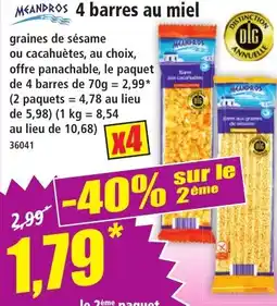 Norma Meandros 4 barres au miel aanbieding