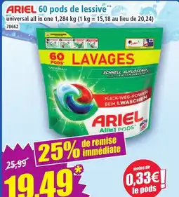 Norma ARIEL 60 pods de lessive aanbieding