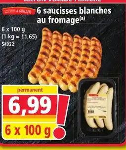Norma A griller 6 saucisses blanches au fromage aanbieding