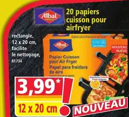 Norma Albal 20 papiers cuisson pour airfryer aanbieding