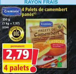 Norma Cremisée 4 Palets de camembert panés aanbieding