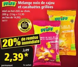 Norma PFIFF Mélange noix de cajou et cacahuètes grillées aanbieding