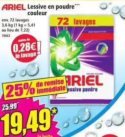 Norma Ariel lessive en poudre couleur aanbieding