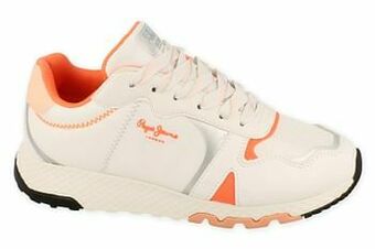 Pepe Jeans Sneaker Laag Dames Koko Zag Trend Fluo - Wit