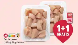 Delhaize Dés de poulet aanbieding