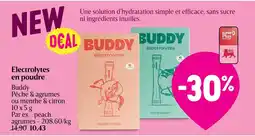Delhaize Buddy pêche & agrumes ou menthe & citron aanbieding
