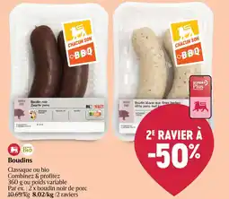 Delhaize Boudins Classique ou bio aanbieding