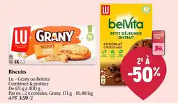 Delhaize Biscuits LU Grany ou Belvita aanbieding