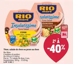 Delhaize Rio Mare Thon, salade de thon ou pesto au thon aanbieding