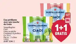 Delhaize Sanpellegrino Eau Pétillante Avec une Touche de Fruits aanbieding