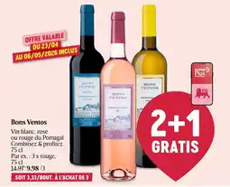 Delhaize Vin Blanc Bons Ventos aanbieding