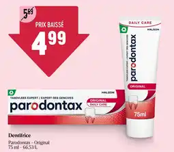 Delhaize Parodontax Original Dentifrice aanbieding
