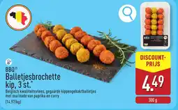 ALDI BBQ Balletjesbrochette kip aanbieding