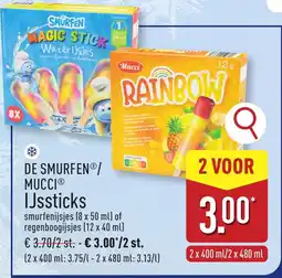 ALDI DE SMURFEN/ MUCCI IJssticks aanbieding