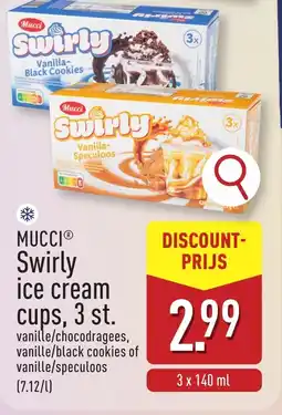 ALDI Mucci swirly ice cream cups aanbieding