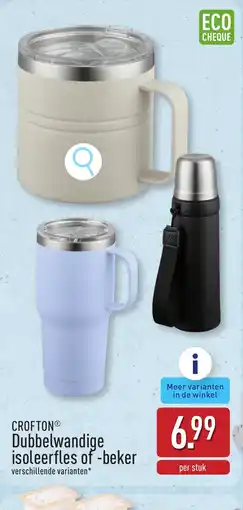 ALDI Crofton dubbelwandige isoleerfles of beker aanbieding