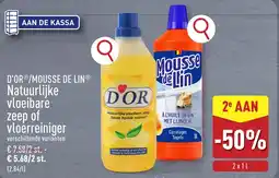 ALDI D'or/mousse de lin natuurlijke vloeibare zeep of vloerreiniger aanbieding